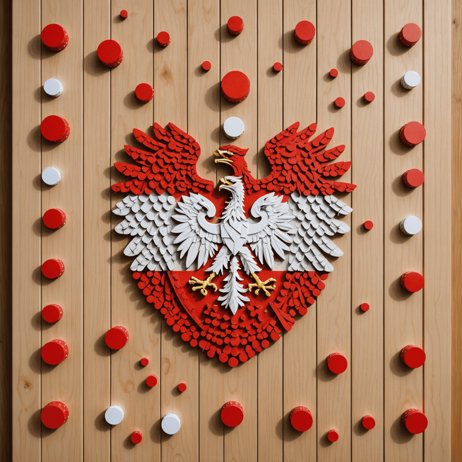 A stylized, geometric representation of the Polish flag incorporated into a Plinko board design, symbolizing our integration into Polish culture